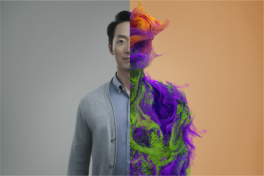 A split screen of a person and their Cigna Stress Portrait. 